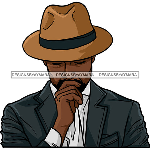 Sexy Black Man Fancy Clothes Vintage Hat Fashion Style Illustration SVG JPG PNG Vector Clipart Cricut Silhouette Cut Cutting