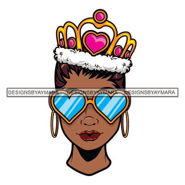 Queen Afro Lola Sunglasses Crown Girl Black Woman Savage Designs For T-Shirt and Other Products SVG PNG JPG Cutting Files For Silhouette Cricut and More!