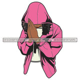 Afro Lola Gangster Pink Hoodie Praying Asking God Black Woman Independent Savage Money Cash Hustle Designs For T-Shirt and Other Products SVG PNG JPG Cutting Files For Silhouette Cricut and More!