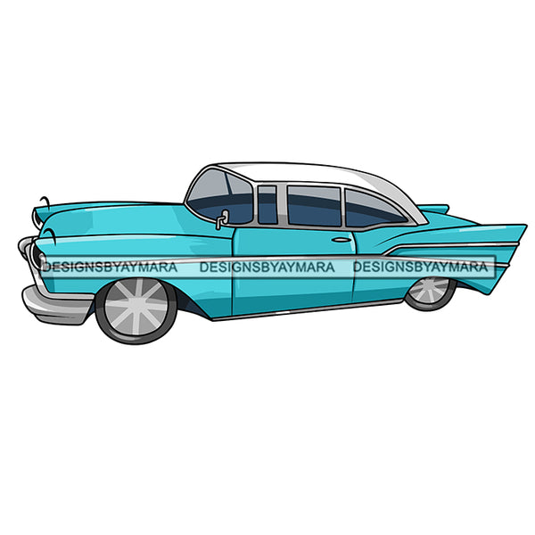 Vintage 50's 60's 70's Car Cartoon Character Automobile Luxurious Muscle Machine Speed Transportation Antique SVG JPG PNG Vector Clipart Cricut Silhouette Cut Cutting