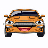 Gorgeous Sport Muscle Strong Powerful Car Cartoon Character Automobile Luxurious Machine Speed Transportation SVG JPG PNG Vector Clipart Cricut Silhouette Cut Cutting