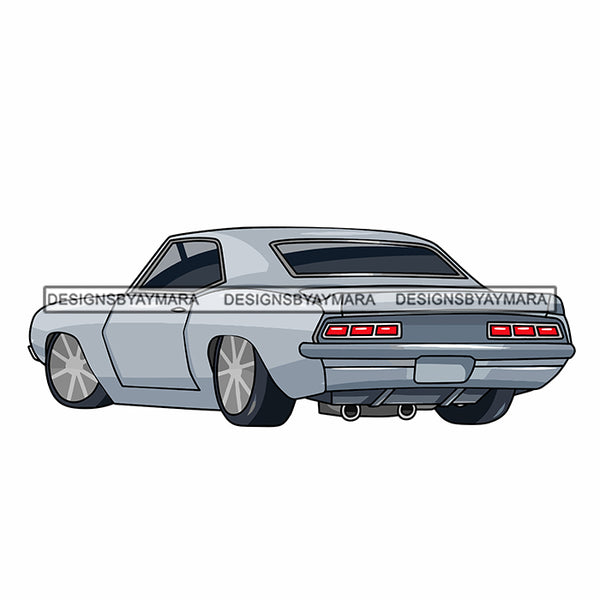 Sport Car Muscle Cartoon Character Automobile Luxurious Machine Speed Transportation SVG JPG PNG Vector Clipart Cricut Silhouette Cut Cutting