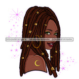 Locs Afro Woman Long Locs Dreads Sister Locs JPG PNG Vector Clipart Cricut Silhouette Cut Cutting