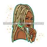 Blonde Locs Afro Woman Long Locs Dreads Sister Locs JPG PNG Vector Clipart Cricut Silhouette Cut Cutting