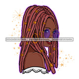 Locs Afro Woman Long Locs Dreads Sister Locs  Sunglasses JPG PNG Vector Clipart Cricut Silhouette Cut Cutting