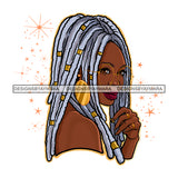 Gray Silver Locs Afro Woman Long Locs Dreads Sister Locs  Sunglasses JPG PNG Vector Clipart Cricut Silhouette Cut Cutting