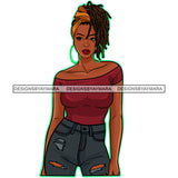 Headwrap Locs Dreads Sister Locs Hair Afro Woman Hoop Earrings Sassy JPG PNG Vector Clipart Cricut Silhouette Cut Cutting