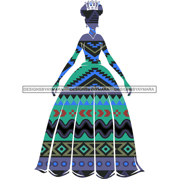 Crowned Queen Silhouette Pattern Filled  JPG PNG  Clipart Cricut Silhouette Cut Cutting