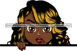 Afro Lili Black Girl Woman Big Eyes Peeking Peekaboo Nails Nubian Queen Melanin Wavy Hair Style SVG Cutting Files For Silhouette Cricut More