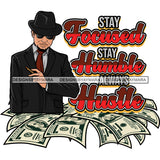 Sexy Afro Man Hustle Quote Gentleman Holding Cigar Vintage Hat Fashion Style SVG JPG PNG Vector Clipart Cricut Silhouette Cut Cutting