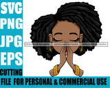 Afro Hairstyle Cute Lili Praying Prayers Pray Designs For Commercial And Personal Use Black Girl Woman Nubian Queen Melanin SVG Cutting Files For Silhouette Cricut and More