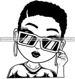 Afro Short Hairstyle Cute Lili Cool Glasses Hipster Girl Long Eyelashes Designs For Commercial And Personal Use Black Girl Woman Nubian Queen Melanin SVG Cutting Files For Silhouette Cricut and More