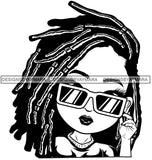 Afro Dreadlocks Hairstyle Cute Lili Cool Glasses Hipster Girl Long Eyelashes Designs For Commercial And Personal Use Black Girl Woman Nubian Queen Melanin SVG Cutting Files For Silhouette Cricut and More