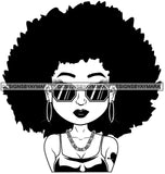 Afro Hairstyle Cute Lili Cool Glasses Girl With Tattoo Designs For Commercial And Personal Use Black Girl Woman Nubian Queen Melanin SVG Cutting Files For Silhouette Cricut and More