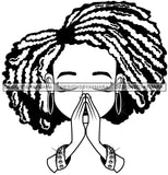 Afro Hairstyle Cute Lili Praying God Prayers Pray Faith Designs For Commercial And Personal Use Black Girl Woman Nubian Queen Melanin SVG Cutting Files For Silhouette Cricut and More