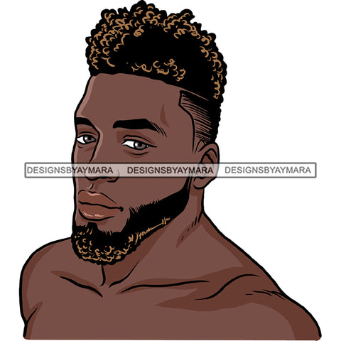 Attractive Black Man Bearded Hipster Model Fashion Male Guy Hombre Masculino Guapo Stylish Close-up Sexy Macho Manly SVG Files For Cutting