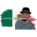 Mexico Country Attractive Black Man Bearded Hipster SVG Files For Cutting