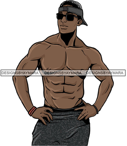 Attractive Black Man Fit Athletic Hipster Model Fashion Male Guy Hombre Masculino Guapo Stylish Close-up Sexy Macho Manly SVG Files For Cutting