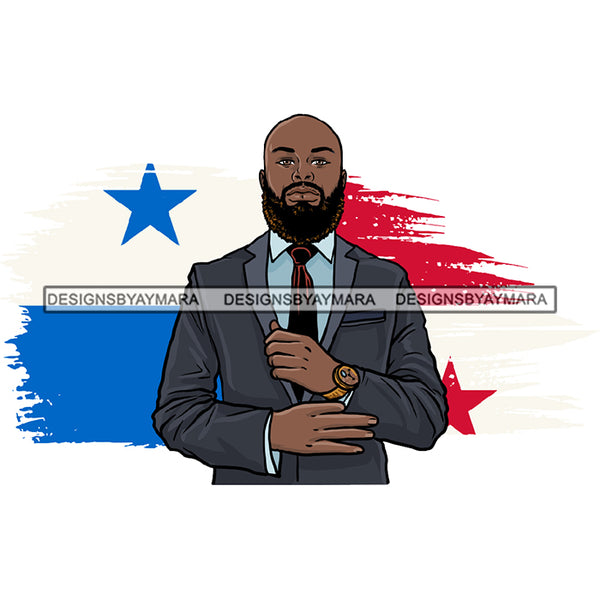 Panama Country Attractive Black Man Bearded Hipster SVG Files For Cutting