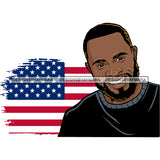 USA Country Attractive Black Man Bearded Hipster SVG Files For Cutting
