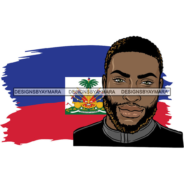 Haiti Country Attractive Black Man Bearded Hipster SVG Files For Cutting