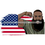 USA Country Attractive Black Man Bearded Hipster SVG Files For Cutting