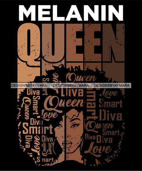 Sexy Melanin Afro Woman Hair Quotes Puffy Afro Hairstyle Banner Logo SVG JPG PNG Vector Designs Cutting Files For Circuit Silhouette