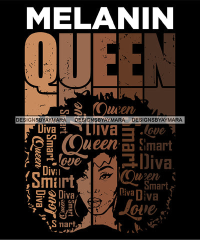 Sexy Melanin Afro Woman Hair Quotes Puffy Afro Hairstyle Banner Logo SVG JPG PNG Vector Designs Cutting Files For Circuit Silhouette