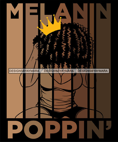 Sexy Melanin Afro Woman Confident Crown Curly Hairstyle SVG JPG PNG Vector Designs Cutting Files For Circuit Silhouette