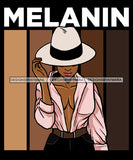 Sexy Melanin Afro Woman Confident Lovely Hat Pink Long Sleeve Pink Shirt SVG JPG PNG Vector Designs Cutting Files For Circuit Silhouette