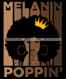 Sexy Melanin Afro Woman Lovely Crown Hoop Earrings Puffy Afro Hairstyle Banner SVG JPG PNG Vector Designs Cutting Files For Circuit Silhouette