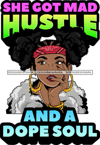 Afro Lola Hustle Dope Soul Quotes Sexy Bamboo Jewelry Nails Fur Boa Pigtails Hair Style SVG Cutting Files For Silhouette Cricut