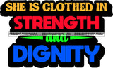 Life Quotes She Is Clothed In Strength And Dignity SVG Cutting Files For Silhouette Cricut