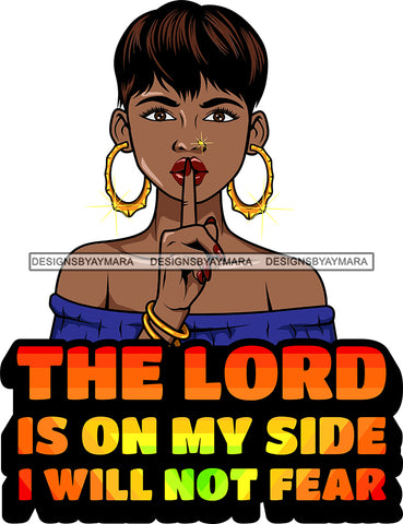 Afro Lola God Quotes Silent The Lord  On My Side  Short Hair Style Bambu Jewelry SVG Cutting Files For Silhouette Cricut and More