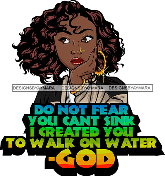 Afro Lola God Quotes Do Not Fear God Curly Hair Style Bambu Jewelry SVG Cutting Files For Silhouette Cricut and More
