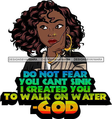 Afro Lola God Quotes Do Not Fear God Curly Hair Style Bambu Jewelry SVG Cutting Files For Silhouette Cricut and More