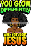 Afro Lola Love God Quotes Glow With Jesus Afro Hair Style SVG Cutting Files For Silhouette Cricut