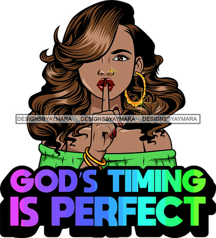 Afro Lola God Quotes God Timing Is Perfect Silent Woman Curly Hair Style  SVG Cutting Files For Silhouette Cricut and More