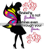 Afro Attractive Black Classy Woman With Wings Fairy Fantasy Life Quotes Up Do Hair Style SVG Cutting Files For Silhouette Cricut More