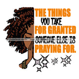 Afro Black Woman Praying Hoop Earrings Half Face Life Quotes Afro Hair Style SVG Cutting Files For Silhouette Cricut More