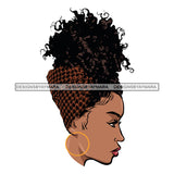 Afro Girl Babe Hoop Earrings Sexy Turban Profile Up Do Hair Style SVG Cutting Files For Silhouette Cricut