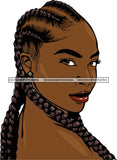 Afro Girl Babe Attractive Black Woman Sexy Lips Braids Cornrows Hair Style SVG Cutting Files For Silhouette Cricut More