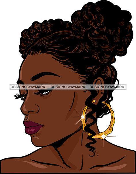 Afro Girl Bamboo Earrings Hustle Diva Gold Jewelry Hair Accessories Black Woman Goddess SVG Files For Cutting and More!
