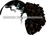 Hair Only Curly Hair Hairclips Black Woman Afro Hair SVG JPG PNG Vector Clipart Cricut Silhouette Cut Cutting