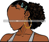 Curly Hair Hairclips Black Woman Afro Hair Hairclips SVG JPG PNG Vector Clipart Cricut Silhouette Cut Cutting