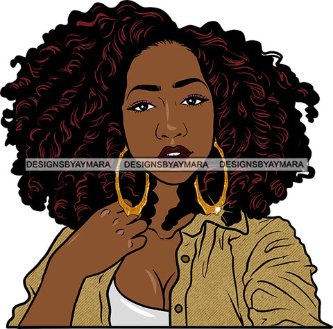 Afro Girl Bamboo Earrings Hustle Diva Gold Jewelry Hair Accessories Black Woman Goddess SVG Files For Cutting and More!