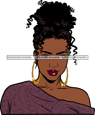 Afro Girl Bamboo Earrings Hustle Diva Gold Jewelry Hair Accessories Black Woman Goddess SVG Files For Cutting and More!
