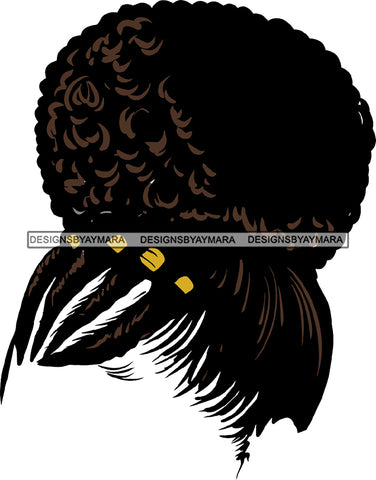 Braids Hair No Face Afro  Hair Bun  Black Woman Afro Hair SVG JPG PNG Vector Clipart Cricut Silhouette Cut Cutting