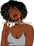 Afro Girl Bamboo Earrings Hustle Diva Gold Jewelry Hair Accessories Black Woman Goddess SVG Files For Cutting and More!