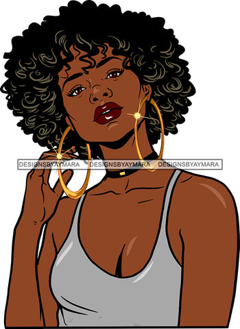 Afro Girl Bamboo Earrings Hustle Diva Gold Jewelry Hair Accessories Black Woman Goddess SVG Files For Cutting and More!